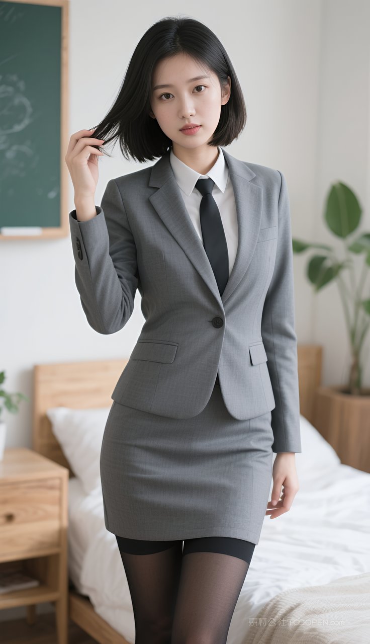 长腿制服模特美女丝袜美腿短裙