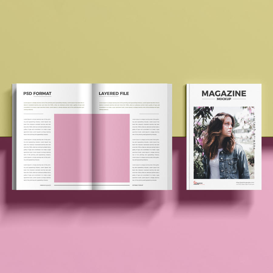 免费高级a4大小杂志样机模型