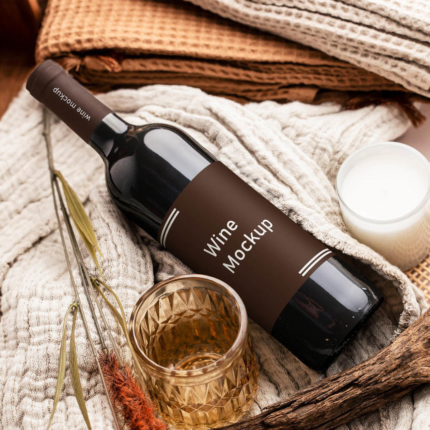 红酒瓶品牌标签样机