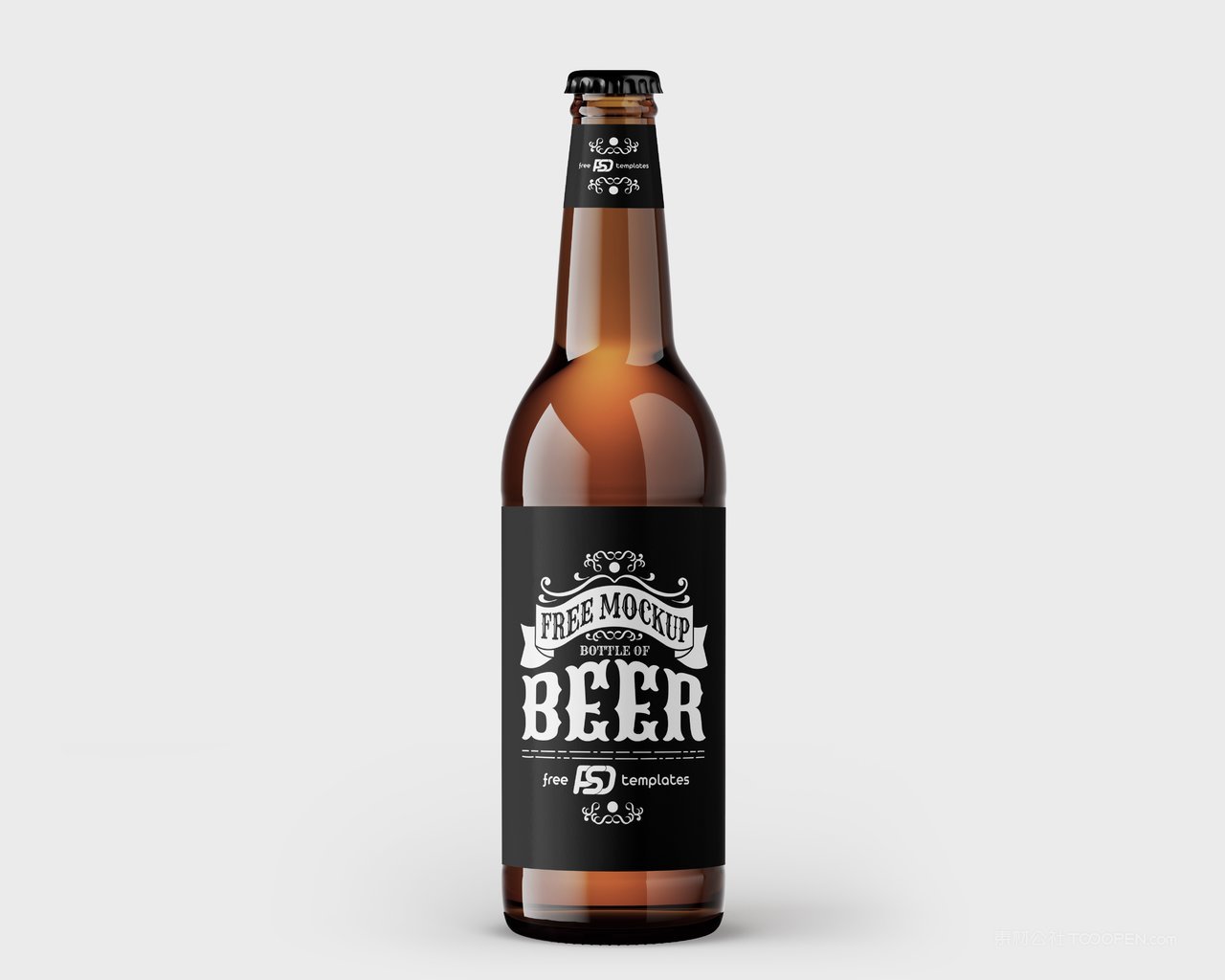 棕色啤酒瓶样机
