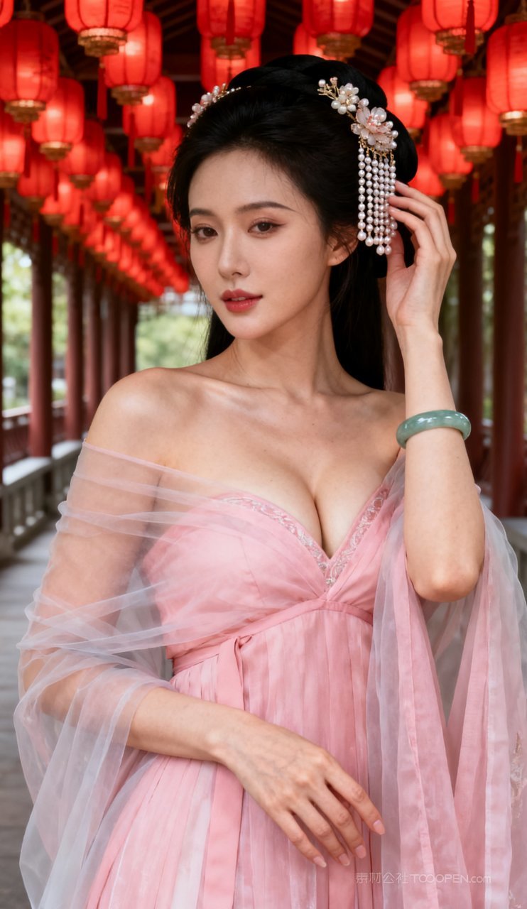 美女性感大胸国风古风少女汉服美艳妩媚