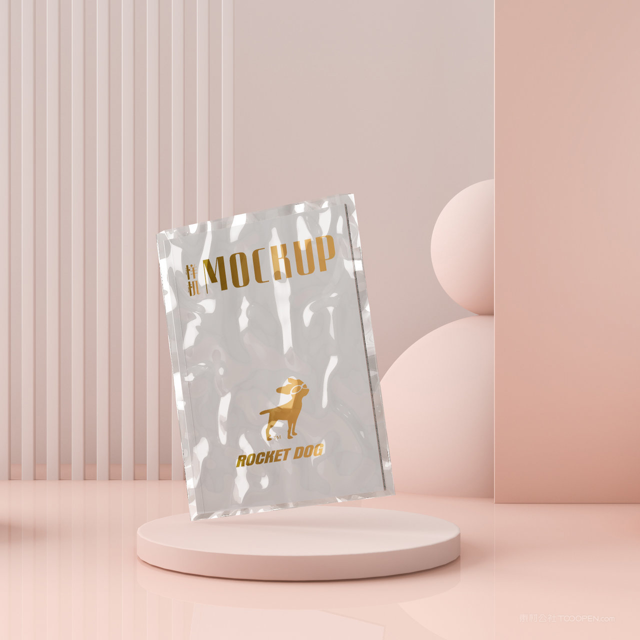 展示场景透明塑料包装贴图样机
