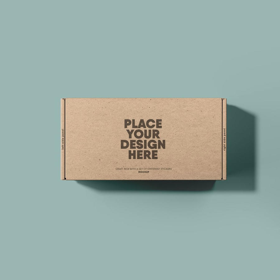 贴纸矩形盒子样机