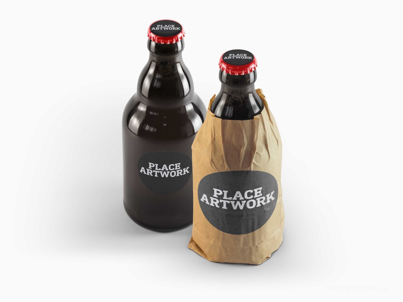 黑色啤酒瓶样机