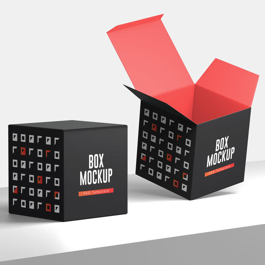 立方体礼品盒子样机