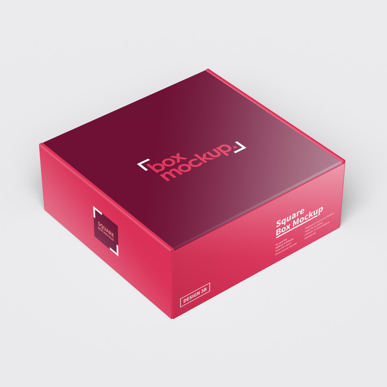 红色抽拉纸盒包装盒贴图样机