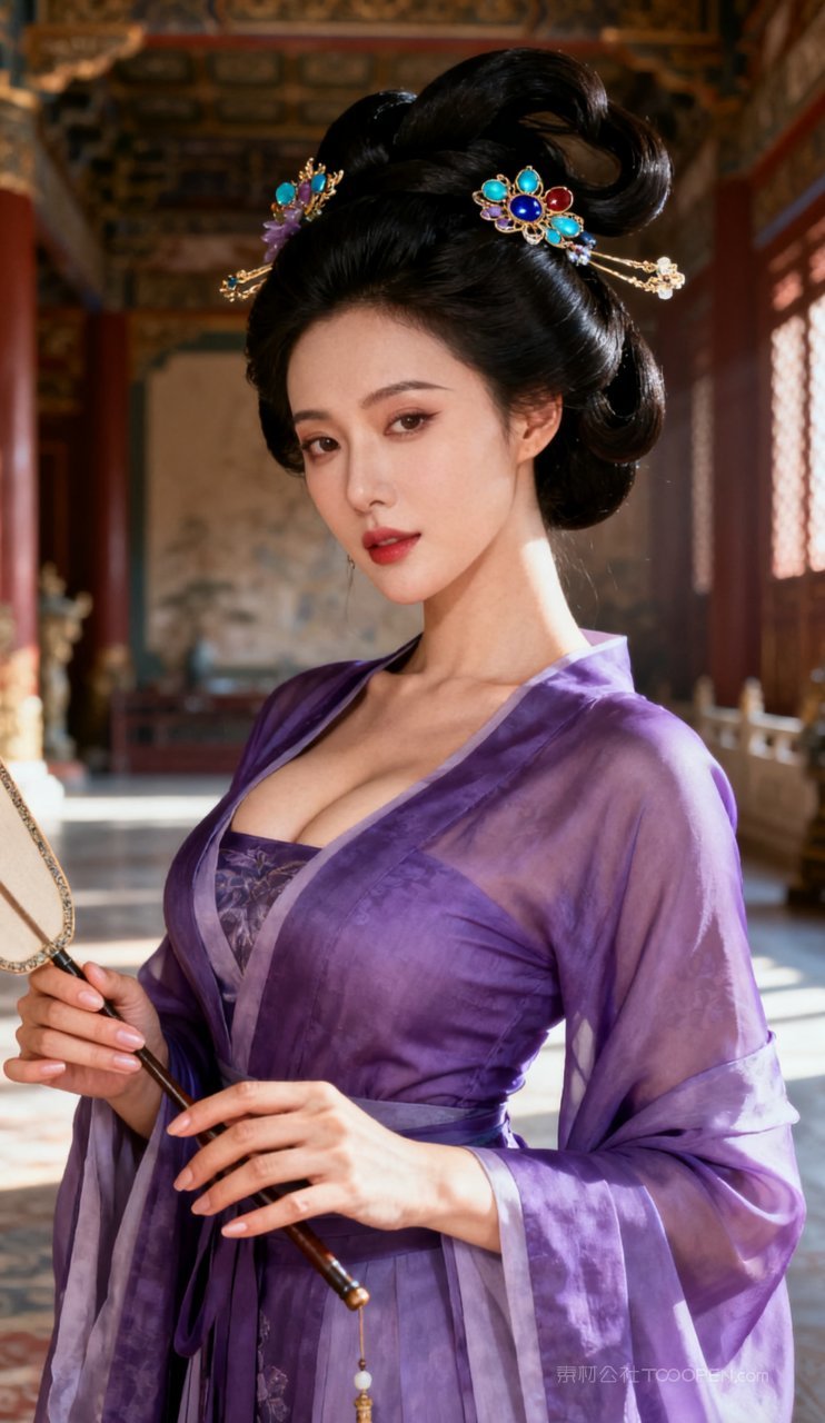 美艳大胸古风汉服性感妩媚美女