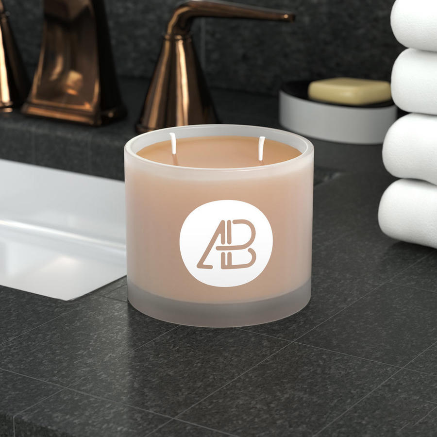 养生馆磨砂玻璃蜡烛模型样机