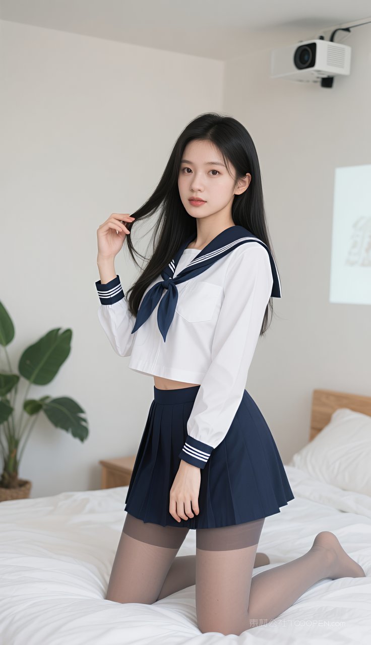 模特美女少女短裙长腿制服美腿写真丝袜