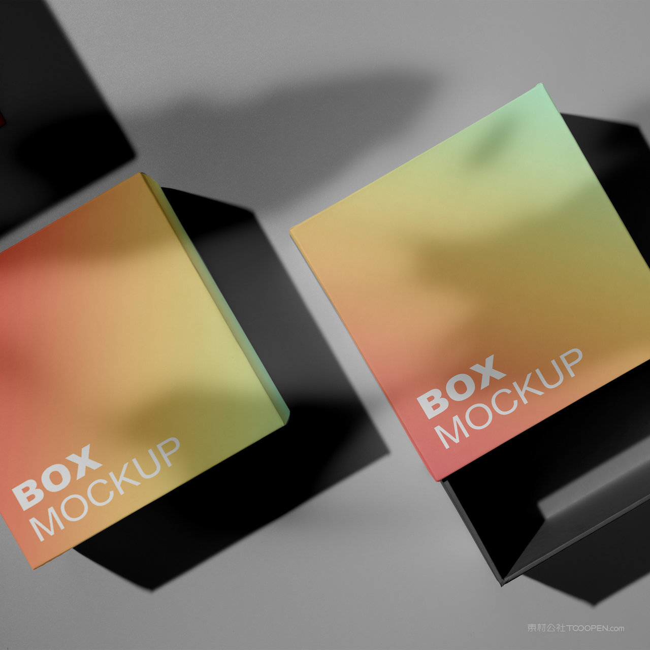 纸盒方形包装盒贴图样机