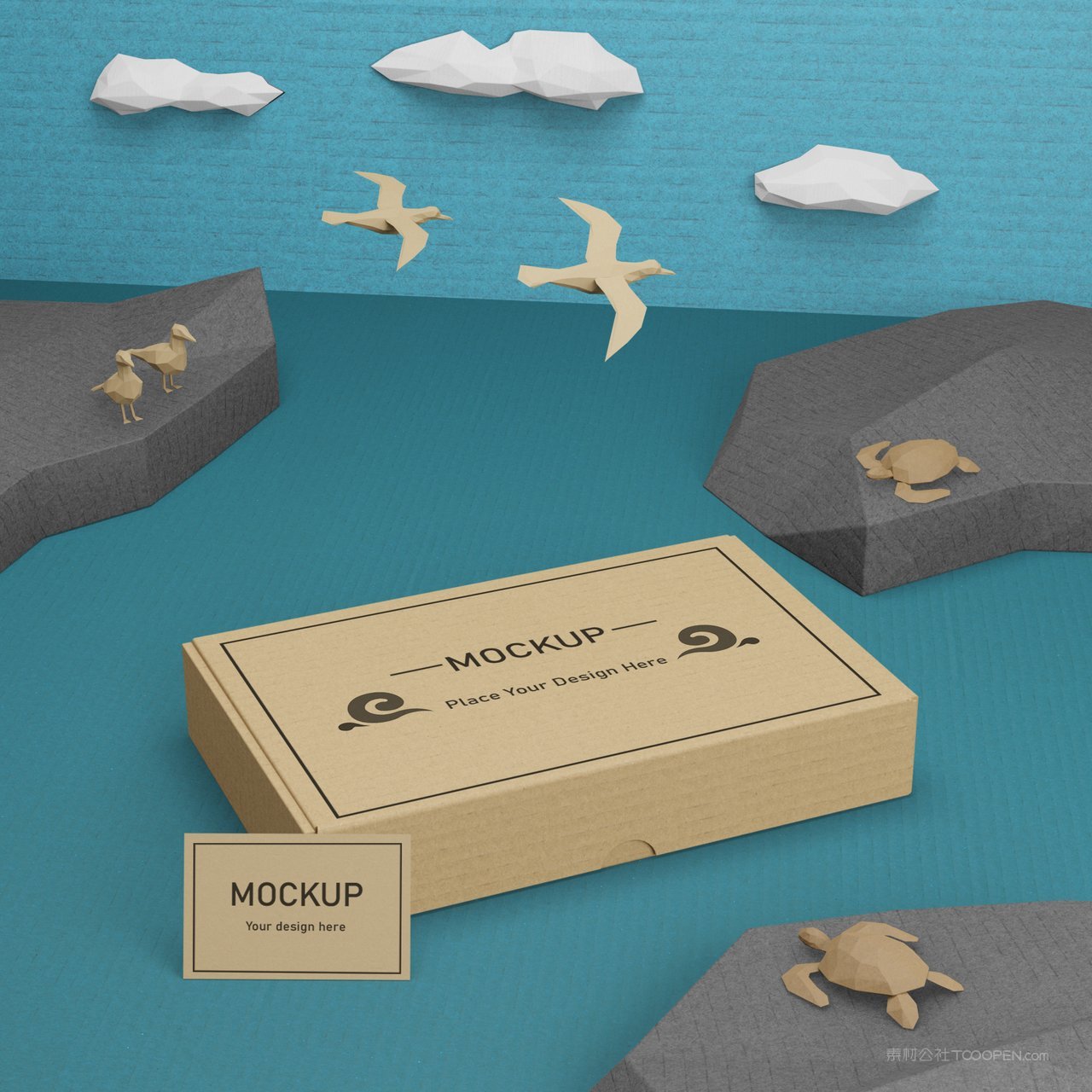 手提礼盒包装样机素材