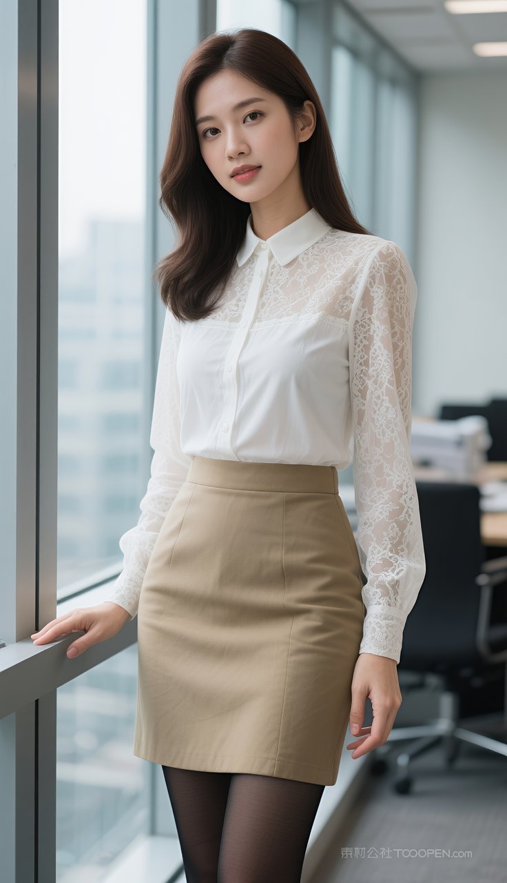 长腿美女短裙制服丝袜美腿模特