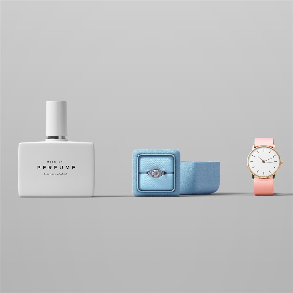 奢侈品珠宝首饰戒指香水包装样机模板