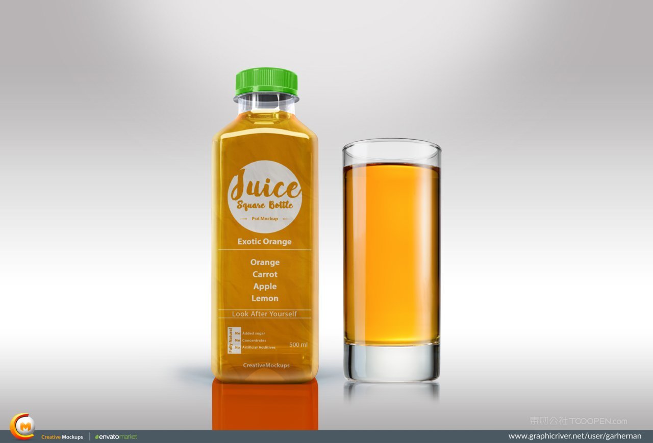 方形果汁瓶样机