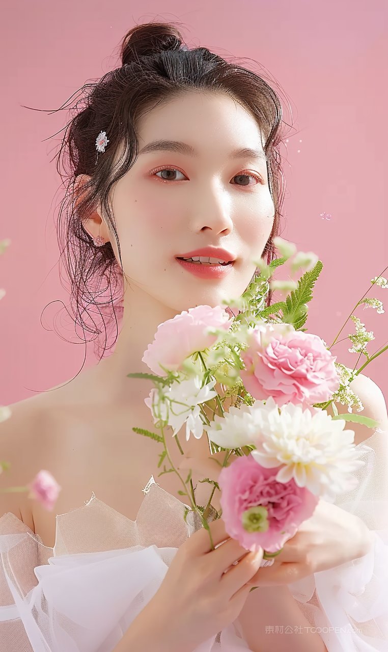 时尚美女青年护肤清纯个性女性美白