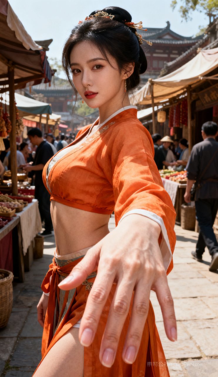 妩媚汉服性感古风美女美艳大胸