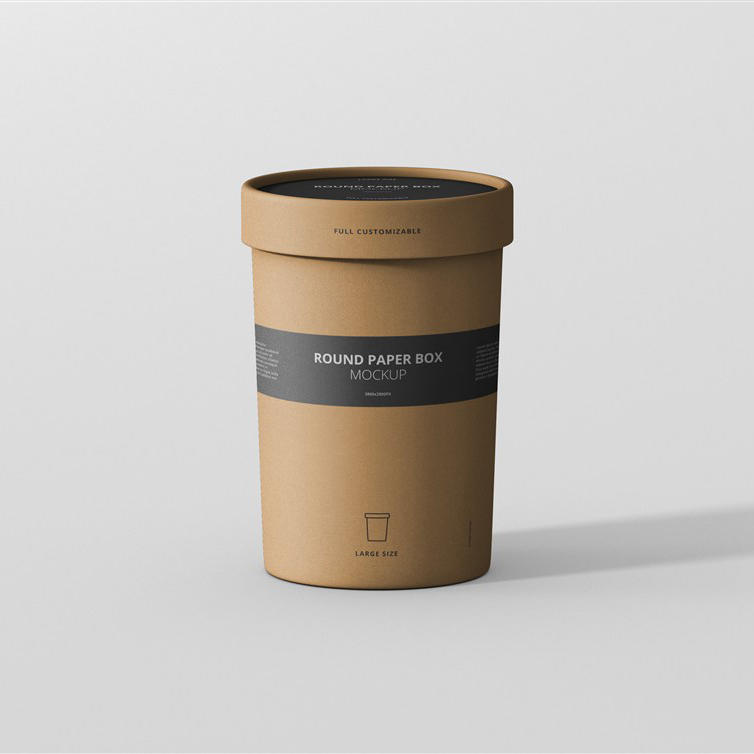 牛皮纸圆筒纸盒包装样机