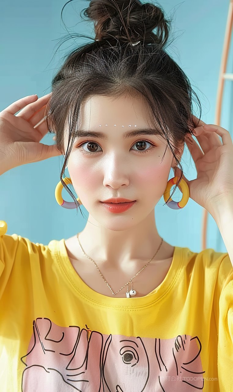 女性美白时尚护肤青年彩妆美女清纯个性