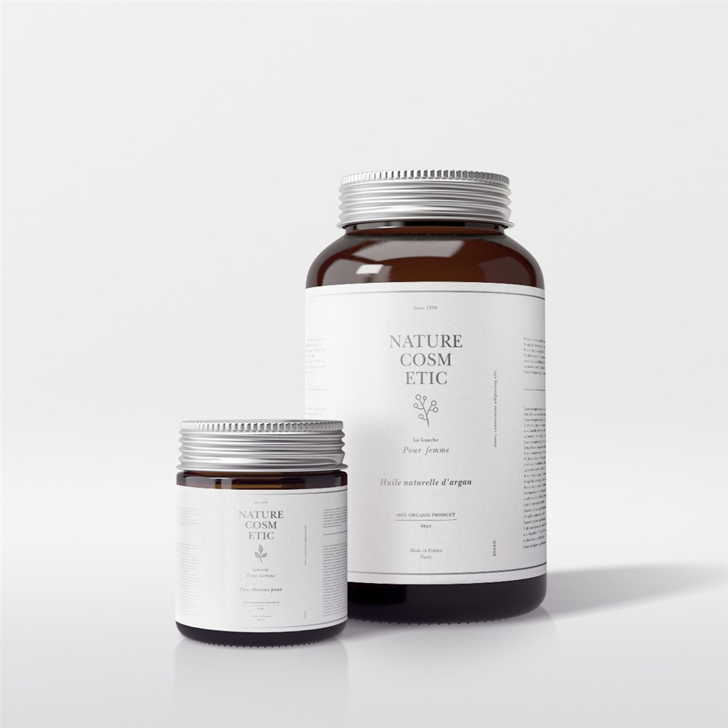 化妆保健品瓶子包装样机模板