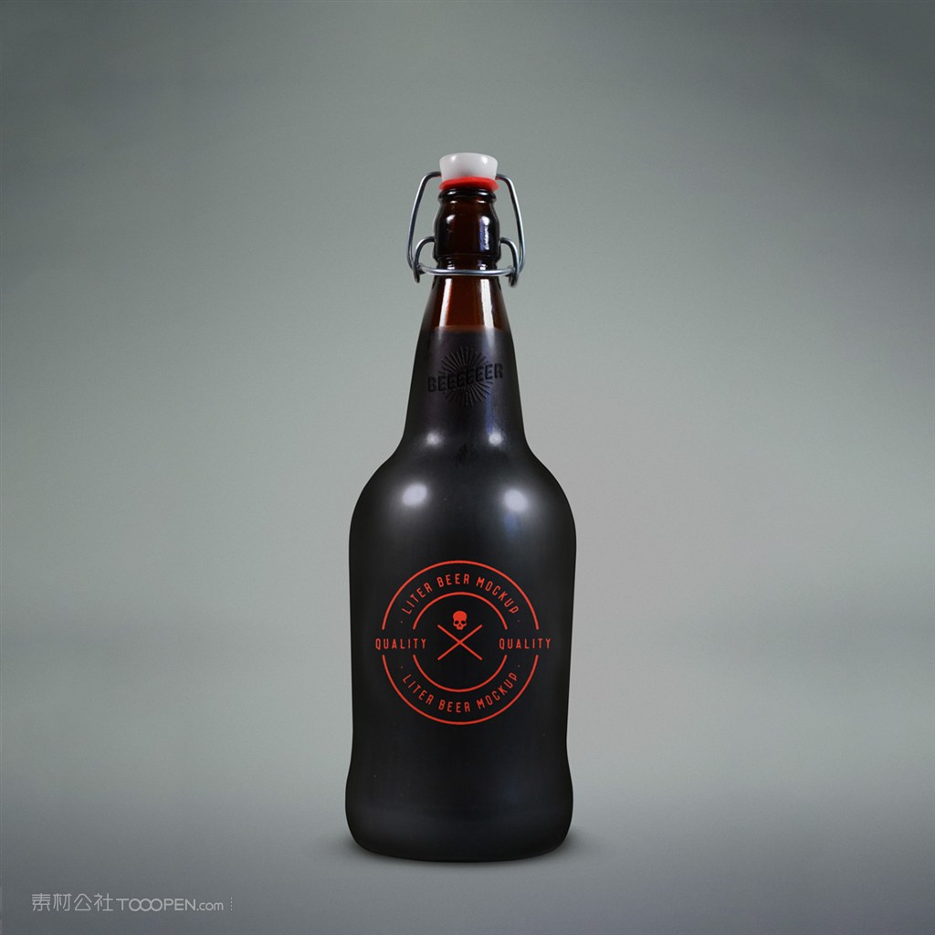 啤酒瓶啤酒杯品牌logo样机