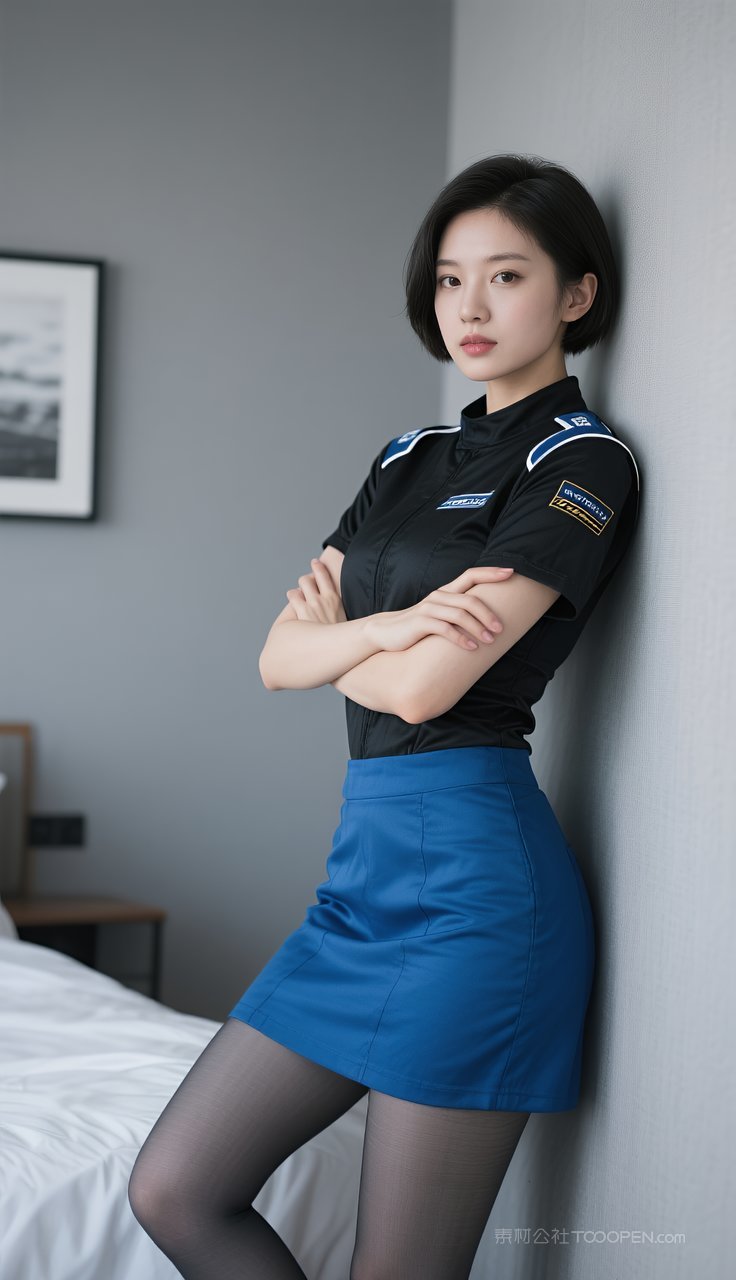 长腿制服美腿短裙美女模特丝袜
