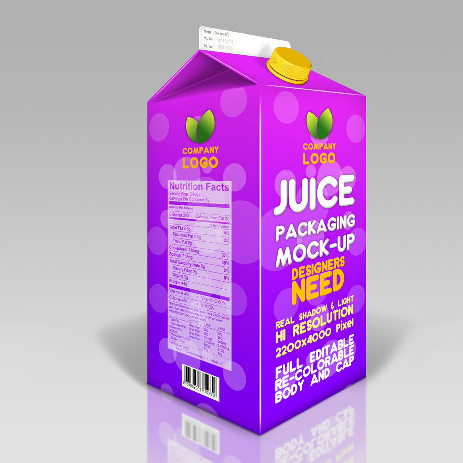 利乐牛奶果汁饮料包装样机