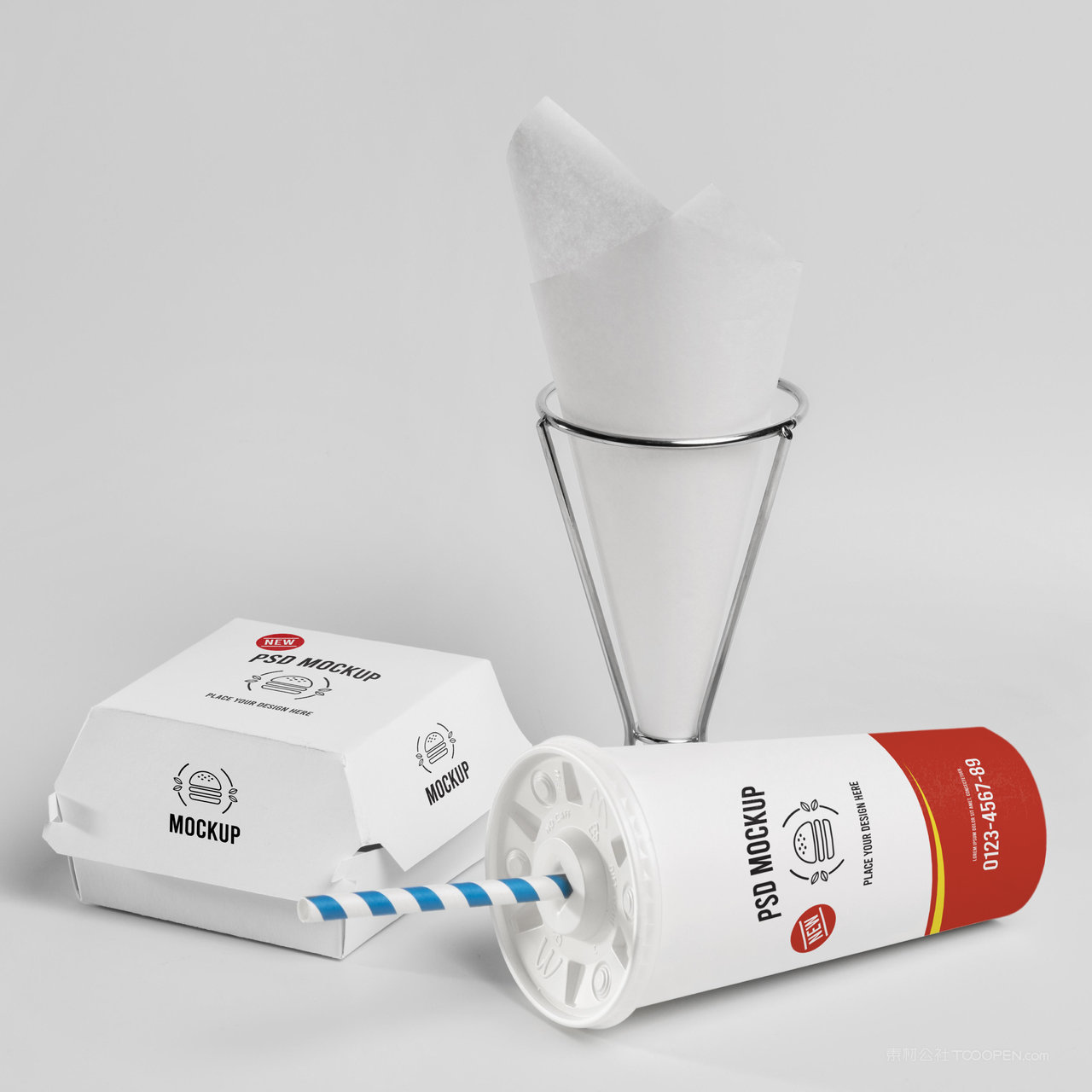 汉堡可乐包装贴图样机