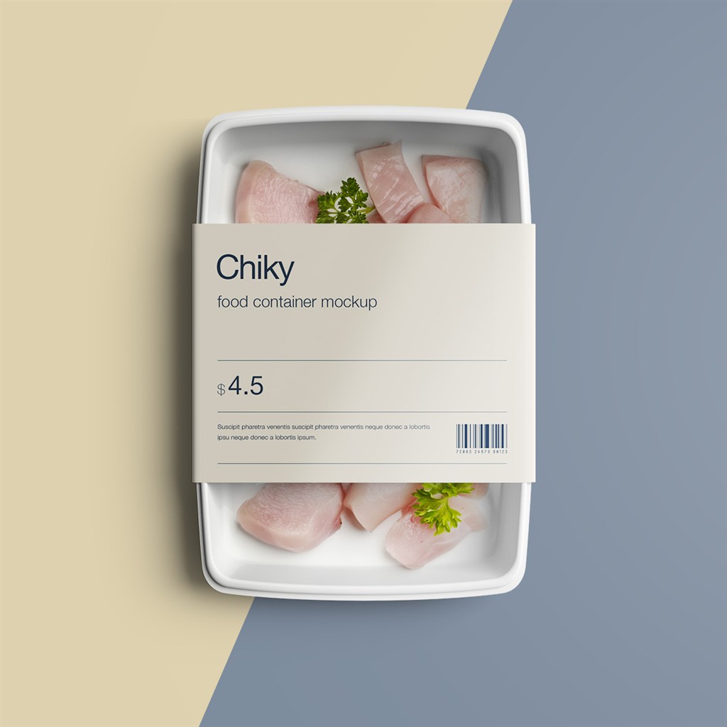 有机食品之肉类包装盒样机模板