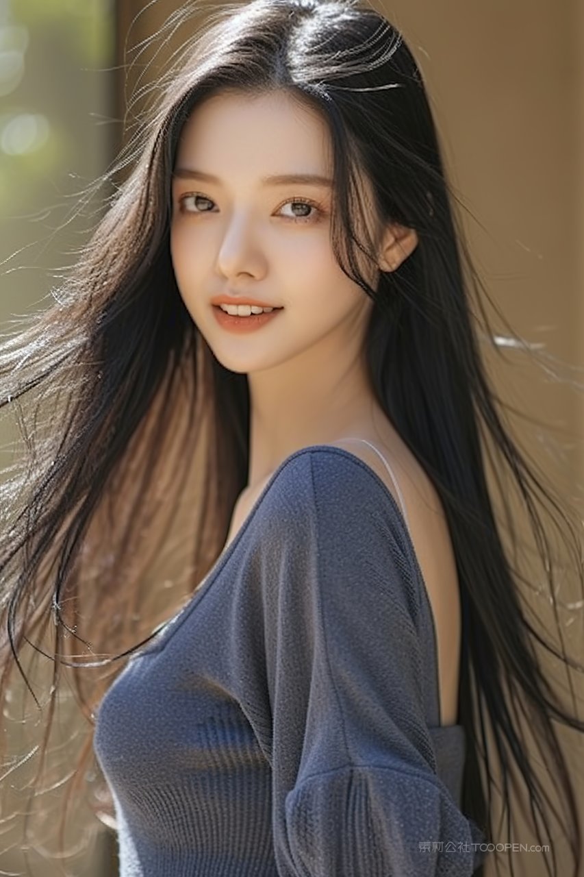 时尚魅力年轻摄影服装美白气质模特长发美女