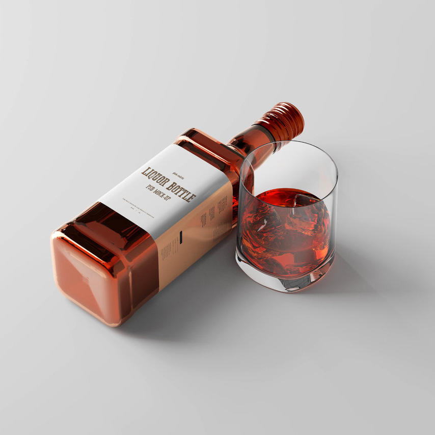 方形酒瓶标签样机