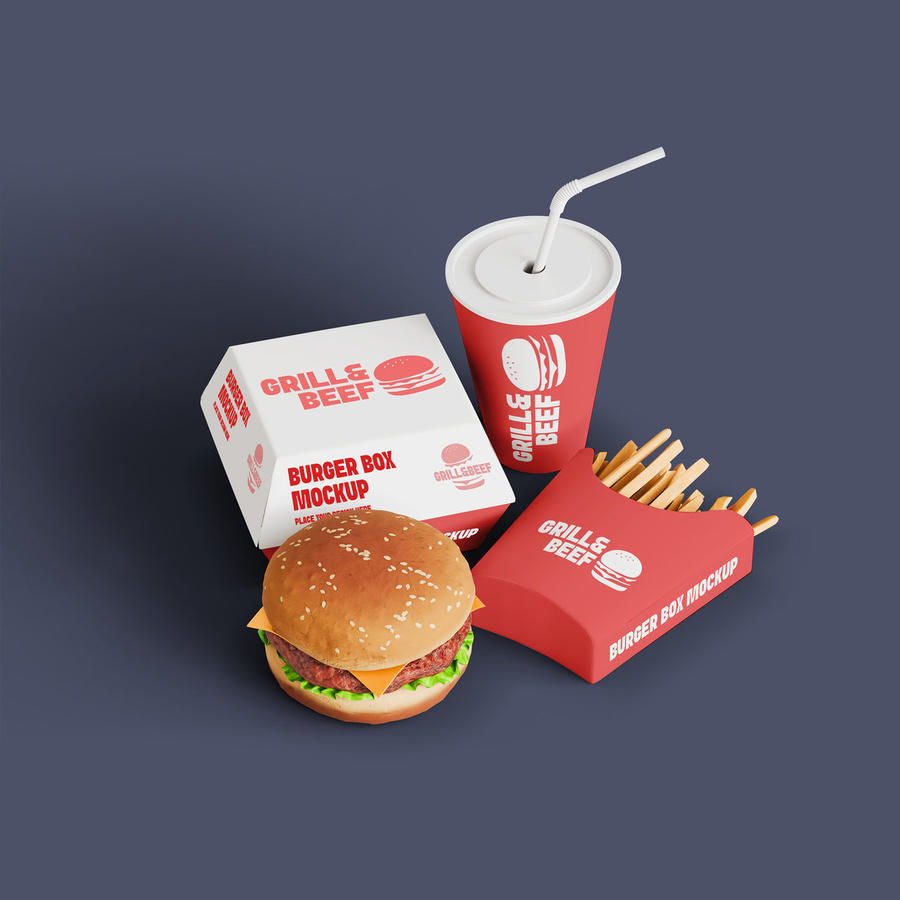 快餐汉堡包装样机