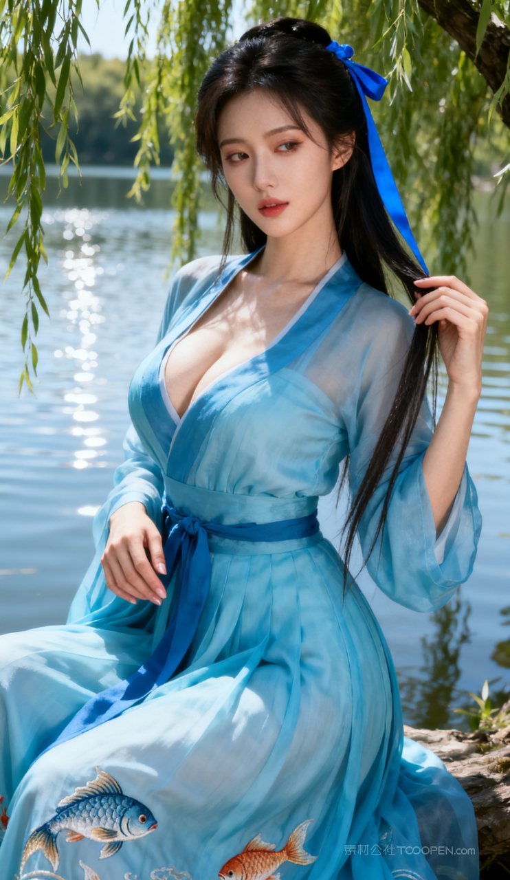 汉服美女美艳妩媚大胸性感古风少女