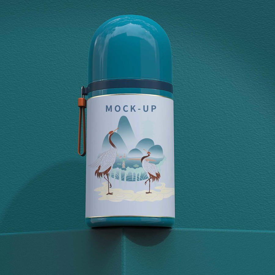 国潮保温杯包装样机