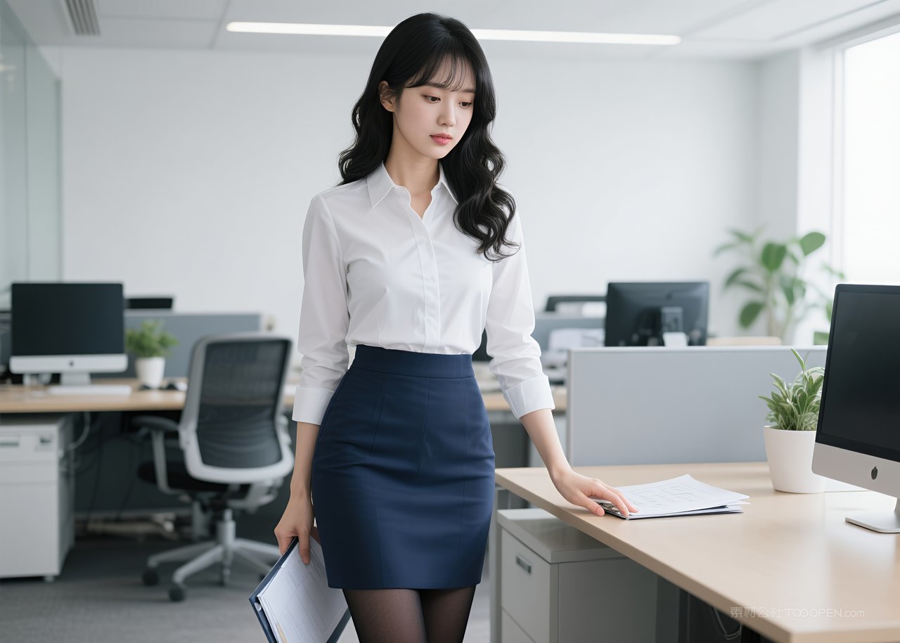 模特美腿丝袜女性性感短裙美女职业