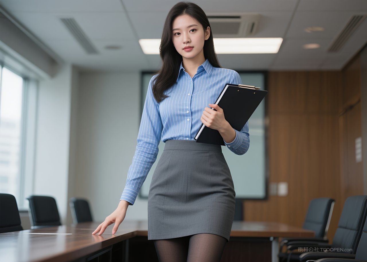 女性模特丝袜写真职业短裙美女美腿性感