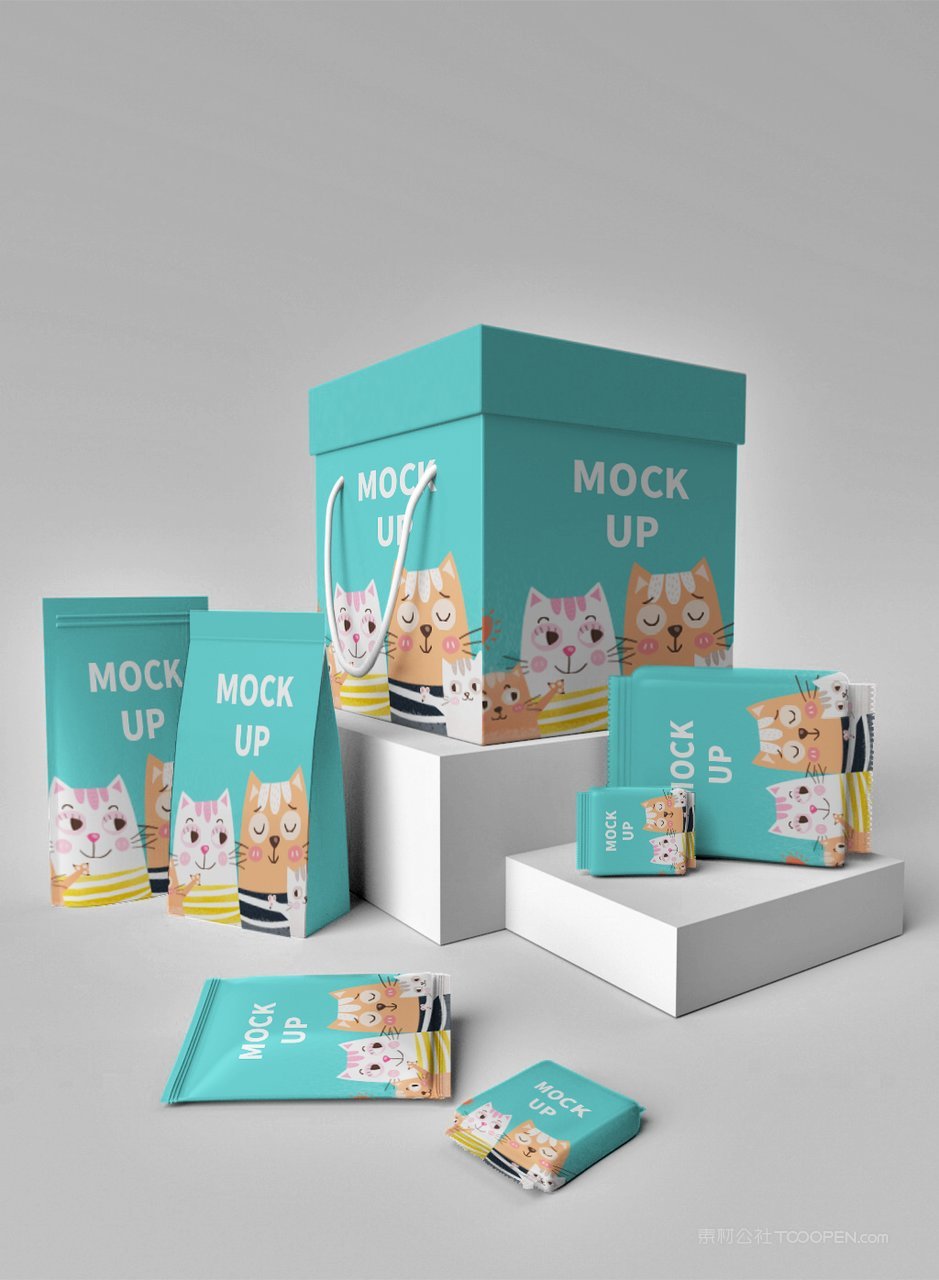 手提礼盒包装样机素材