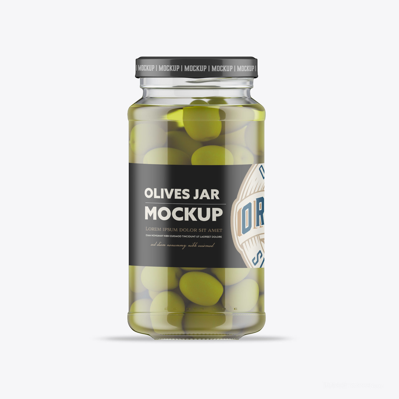 橄榄玻璃罐样机