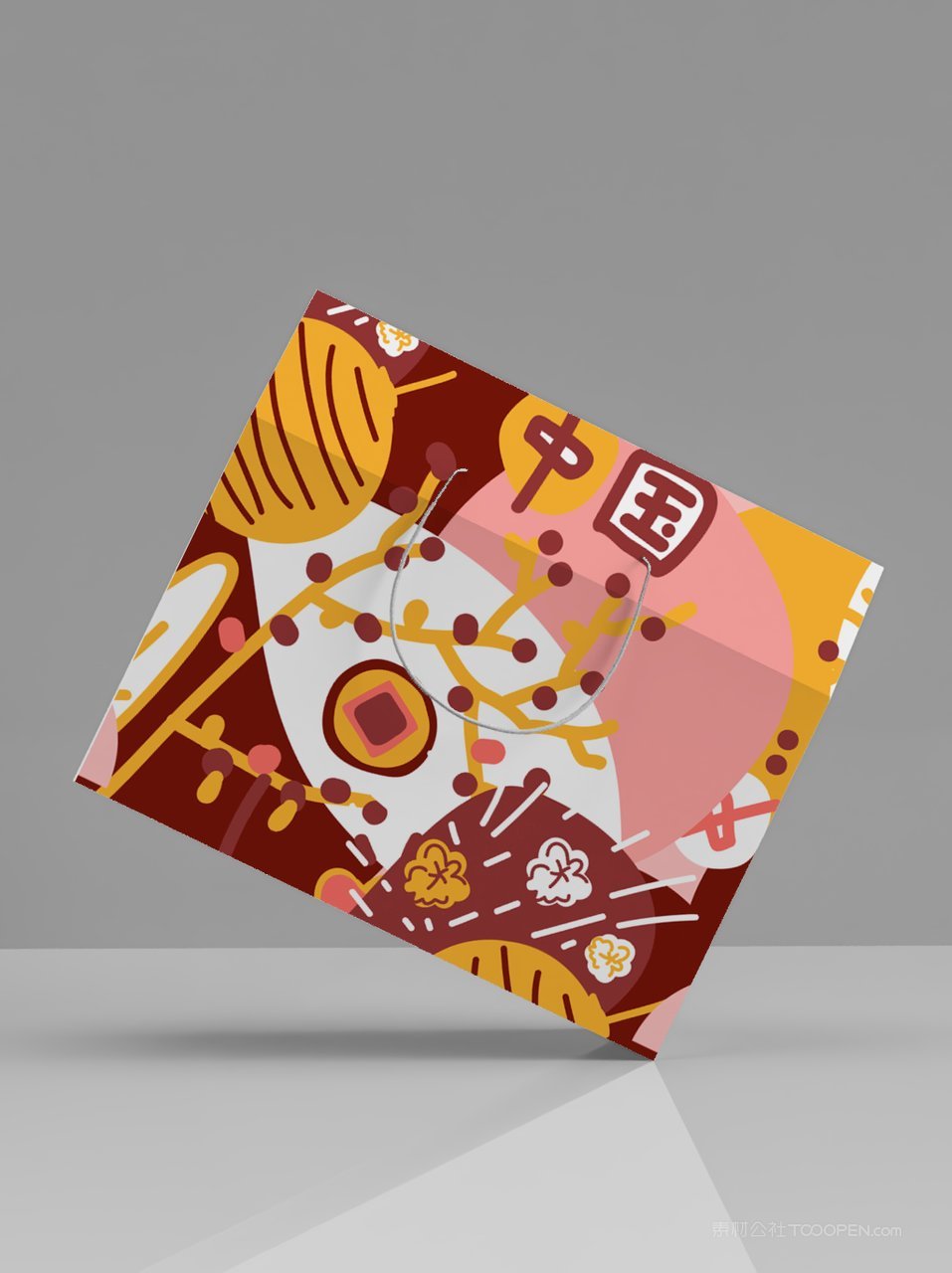 手提礼盒包装样机模板