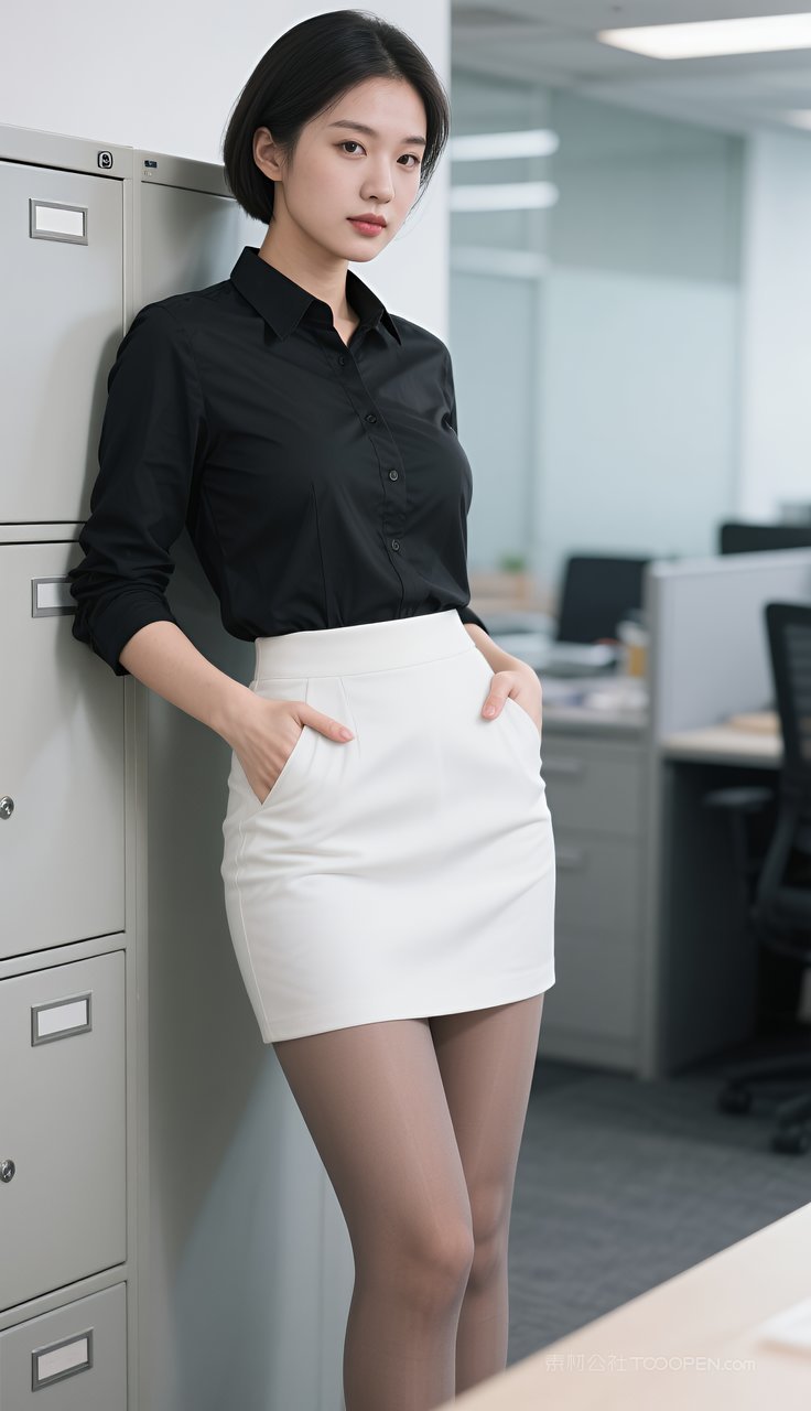 制服性感模特短裙美女丝袜美腿