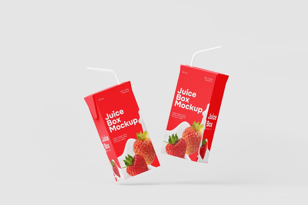 草莓果汁盒样机