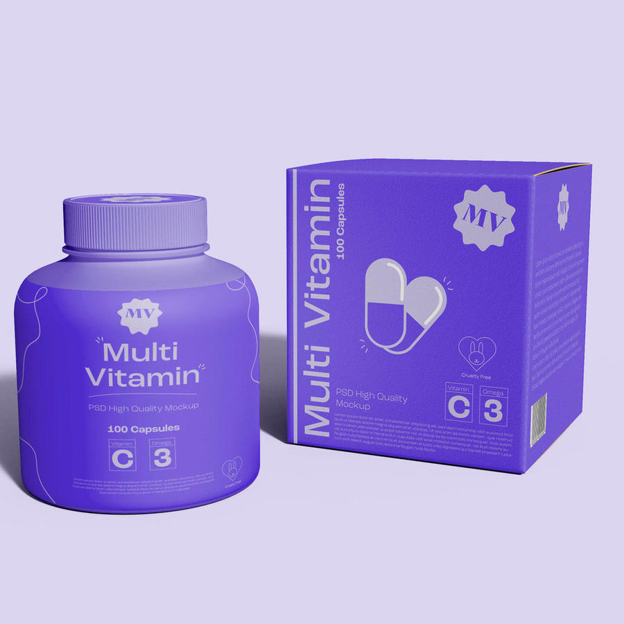 药丸瓶包装设计样机