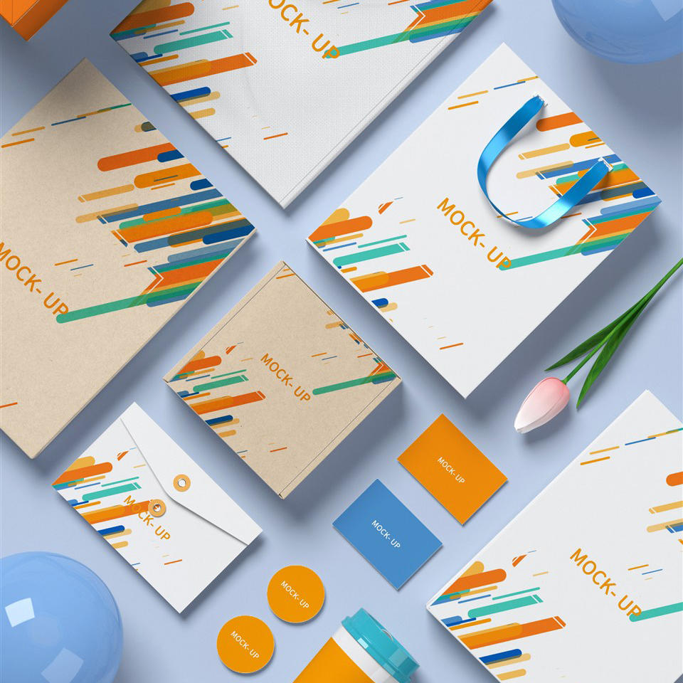 彩色商场VI包装样机