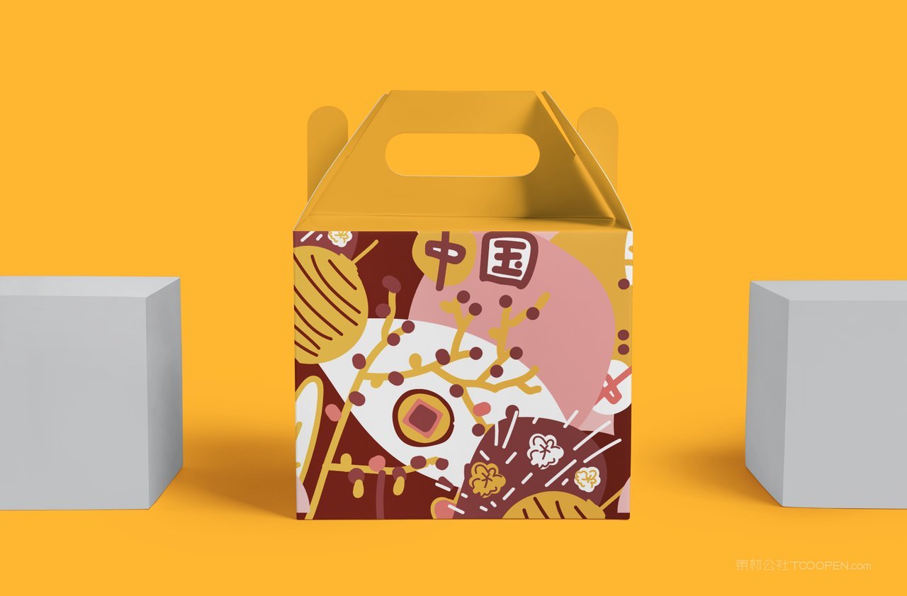 手提礼盒包装样机素材