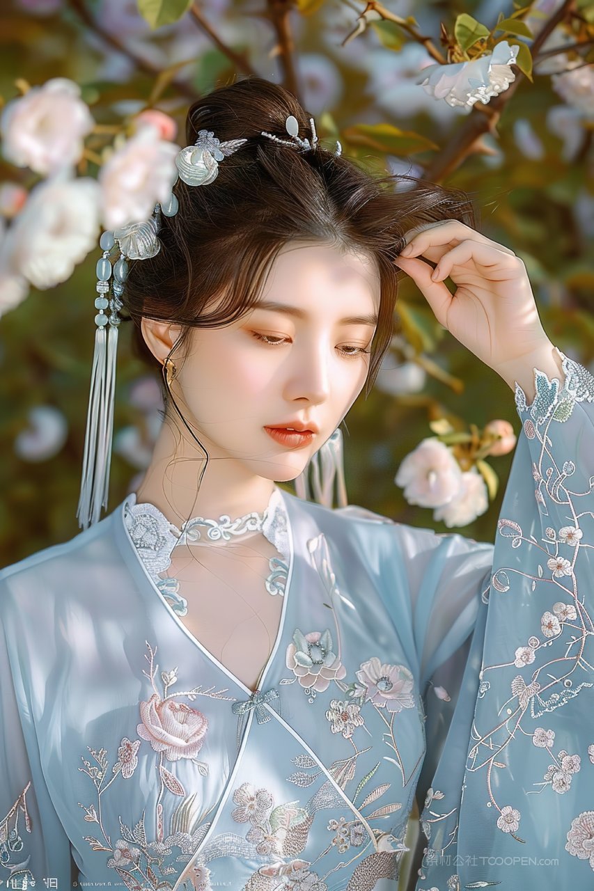 年轻优美美女青春女性活力优雅