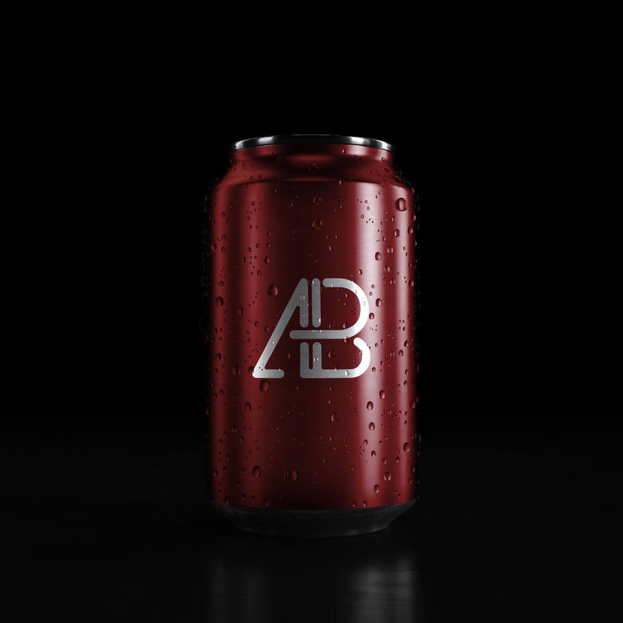 红色的易拉罐模型样机logo展示