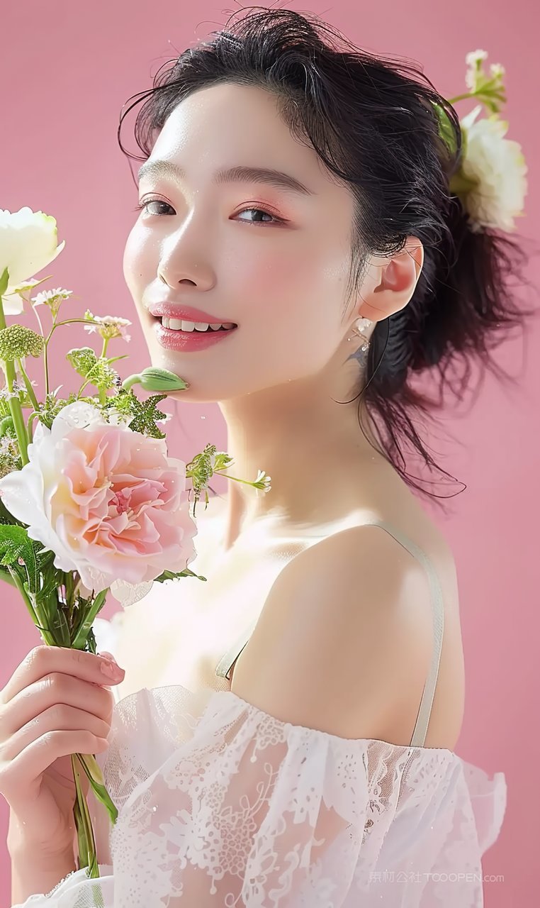 女性护肤清纯时尚个性美白美女青年