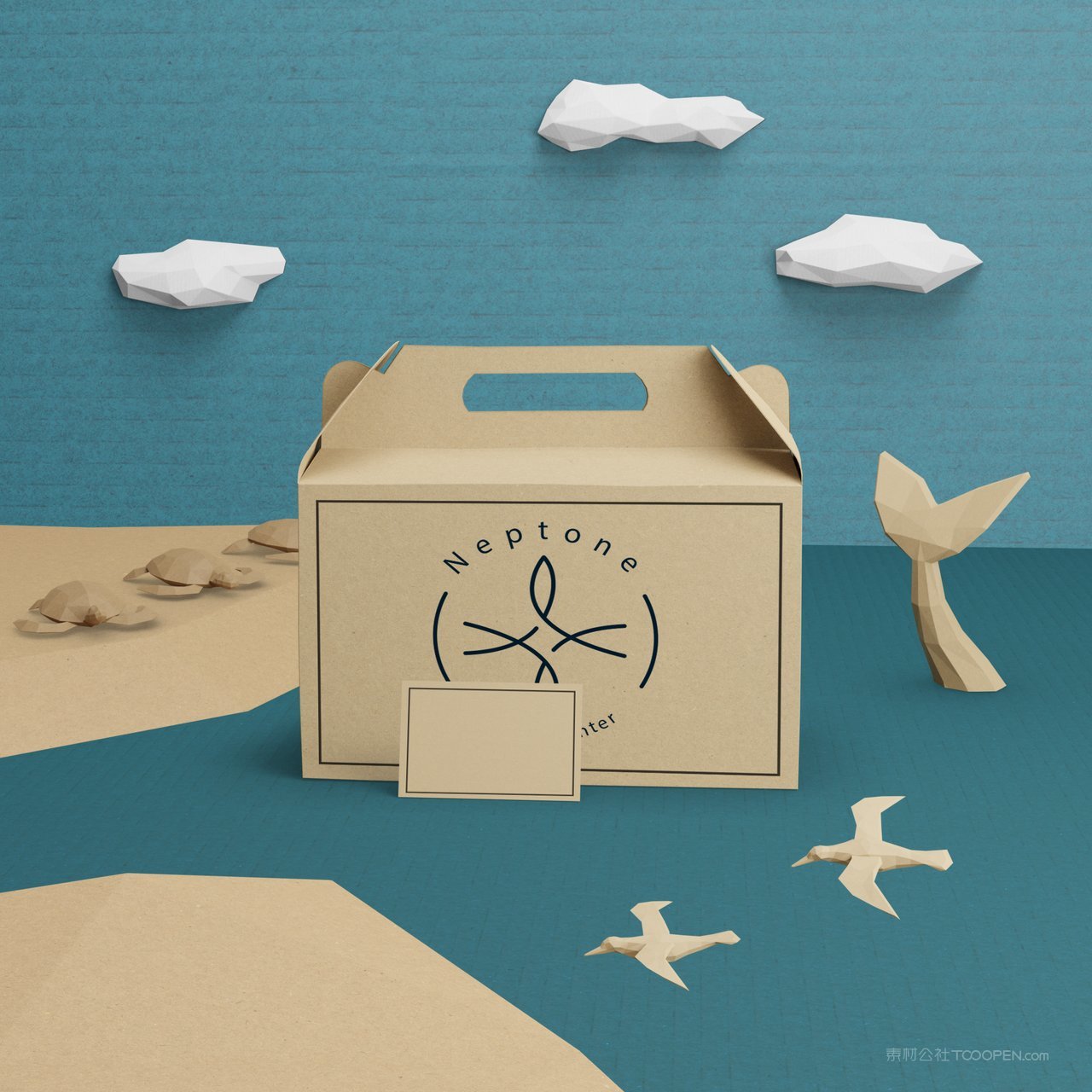 手提礼盒包装样机素材