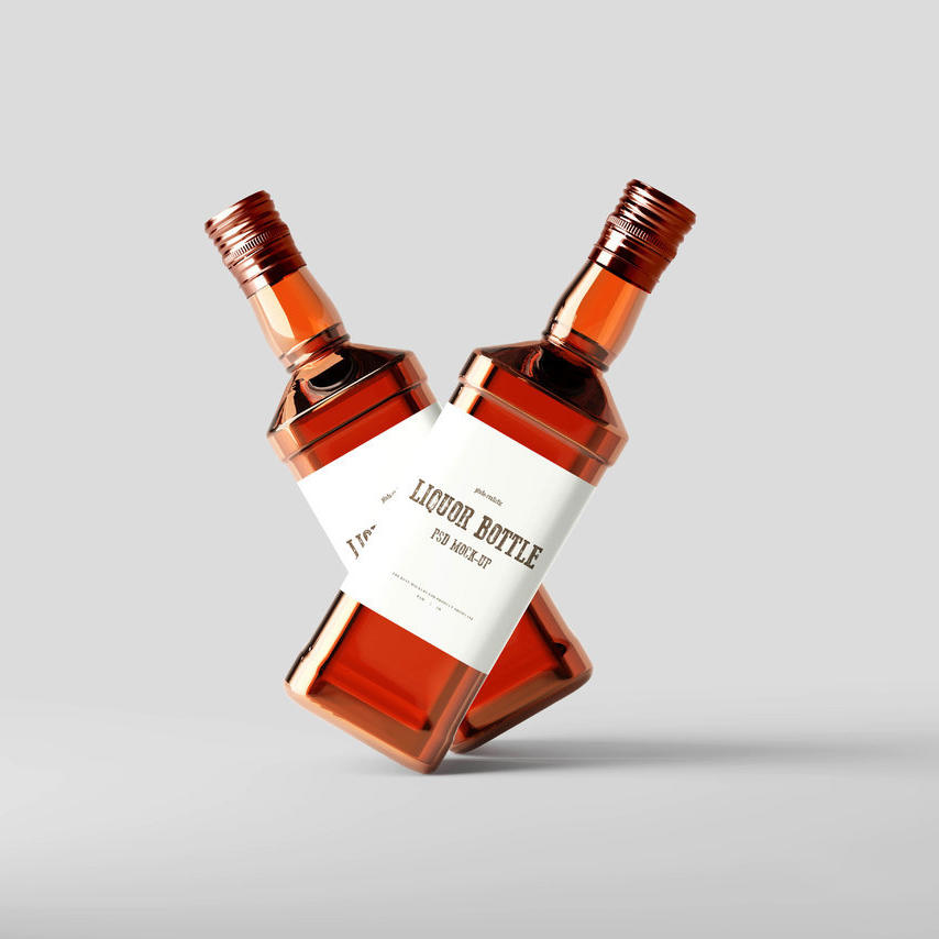 方形酒瓶品牌标签样机