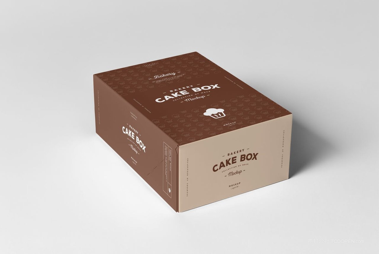 棕色蛋糕盒包装样机