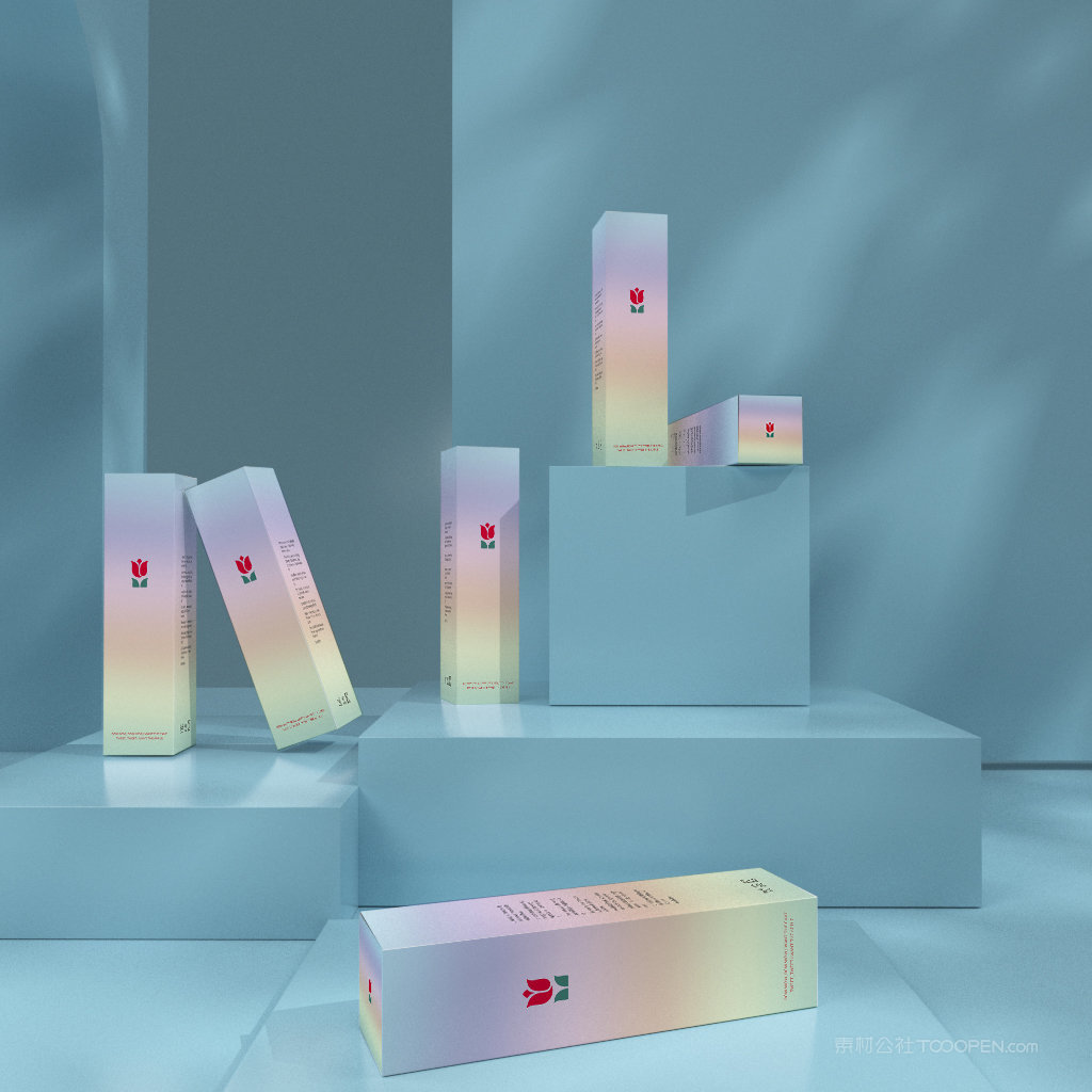 展示台上的纸盒包装盒贴图样机